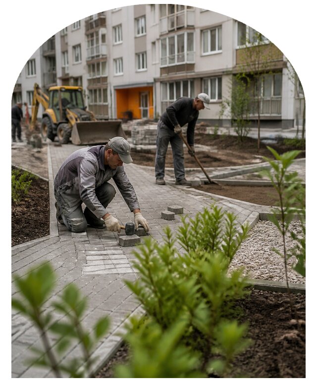 Благоустройство двора многоквартирного дома в Камне-на-Оби